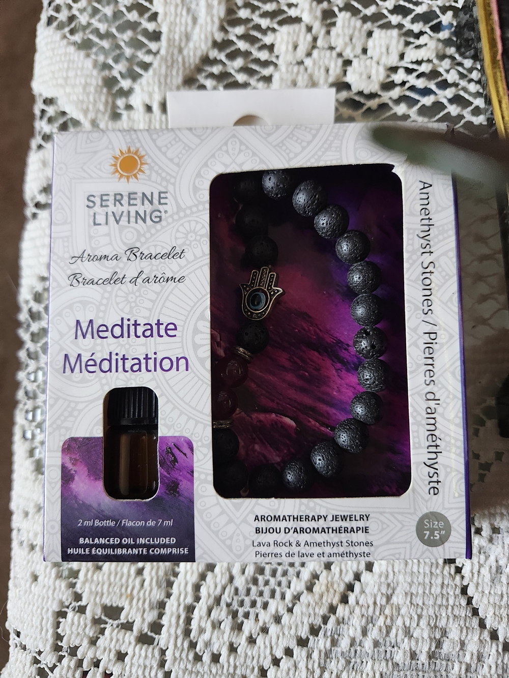 Meditate Aroma Bracelet - Black & Purple
